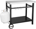Kitchen Cart with Wheels Outdoor BBQ Grill Food Prep Worktable
