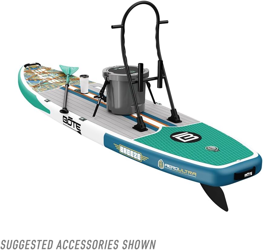 BOTE 11' FT 6' Breeze Aero Inflatable Stand Up Paddle Board, MAGNEPod Compatible Blow Up iSUP Great for Adults Kids Family Travel Friendly Multiple Sizes Color Options