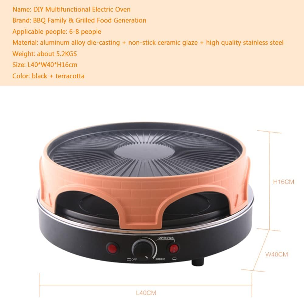 Multifunctional Electric Oven, Household Smokeless Barbecue Grill Electric Grill Grill Indoor Korean Pizza Oven