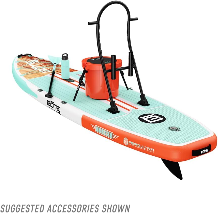 BOTE 11' FT 6' Breeze Aero Inflatable Stand Up Paddle Board, MAGNEPod Compatible Blow Up iSUP Great for Adults Kids Family Travel Friendly Multiple Sizes Color Options