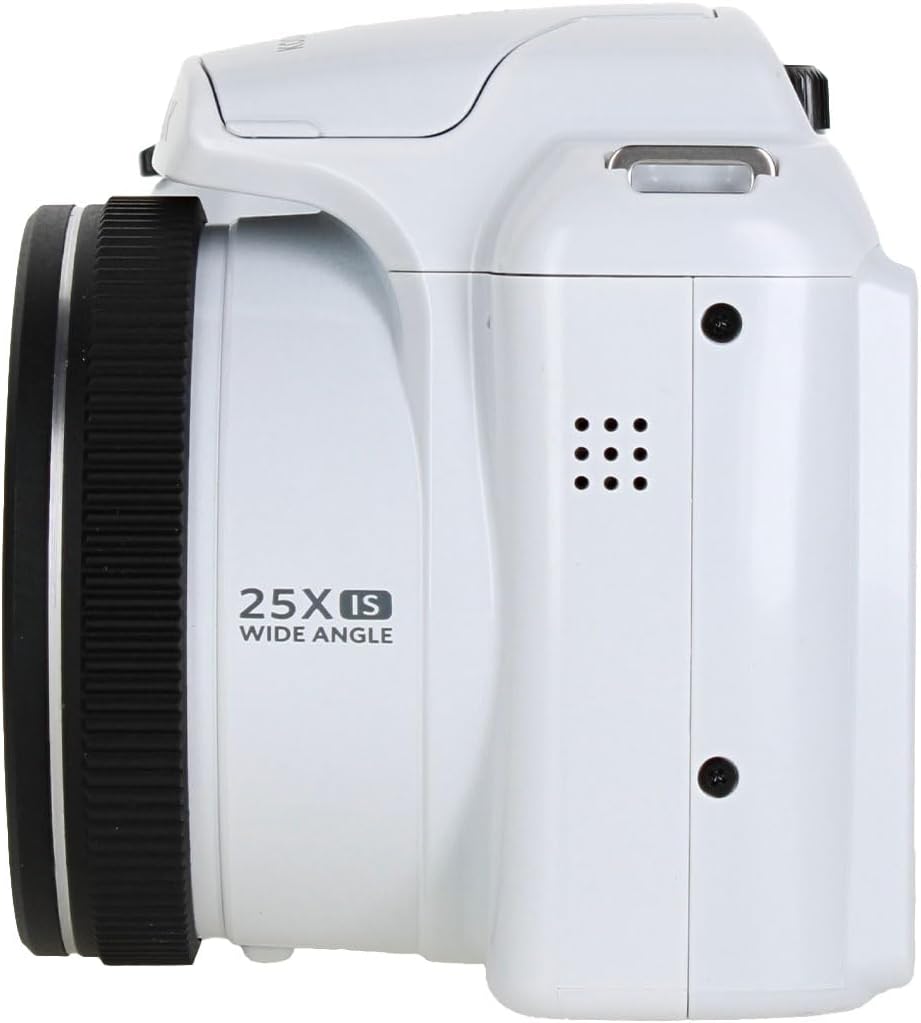 Kodak Pixpro AZ255 Digital Camera in White (AZ255WH) Bundle Including: 128 GB Memory Card, Rechargeable Batteries, Case, Flexible Tripod, Neck Strap, Lens Caps, Full Cleaning Kit, More Accessories