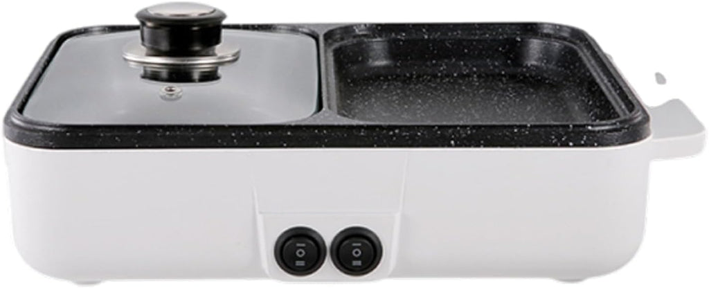 Hot Pot Electric with Grill, 2 in 1 Indoor Non-Stick for Steaks, Shabu Shabu, Noodles, Simmer and Fry, Korean BBQ Grill, Independent Dual Temperature Control,C