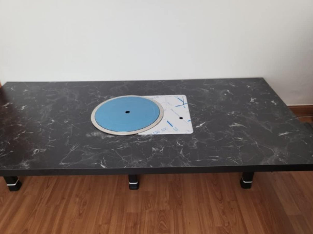 Korean BBQ Table, K BBQ, Korean Sitting Meat Grill, Household Restaurant Low Folding Table(Bianco Black)