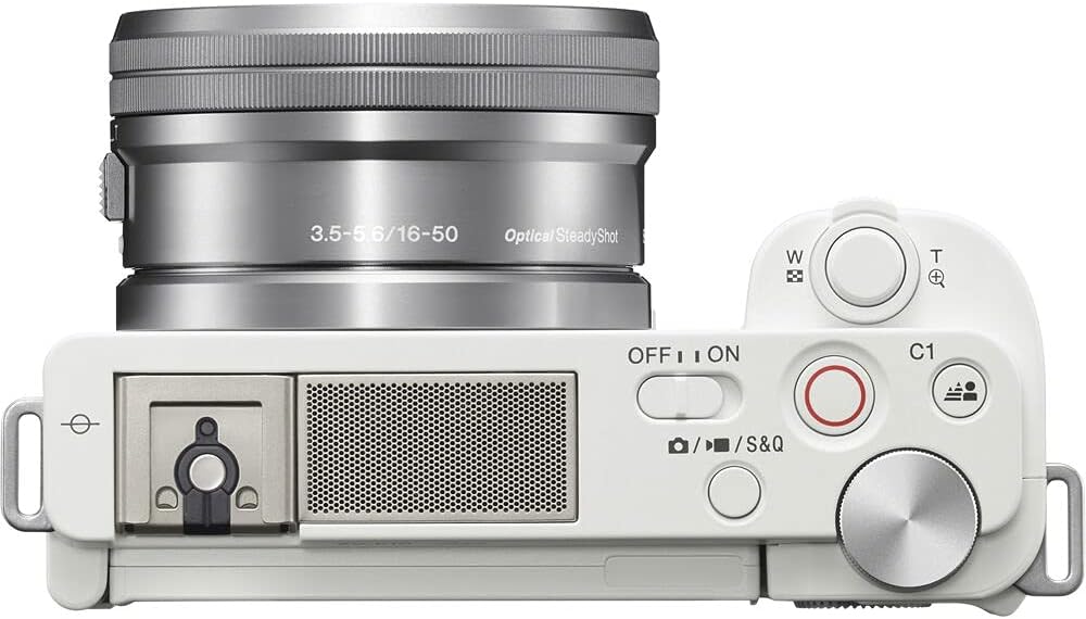 Sony ZV-E10 Mirrorless Camera White with 16-50mm Power Zoom Lens (ILCZV-E10L) – 24.2 MP APS-C Sensor, 4K Video, Vari-Angle Screen w/ 64GB Memory Card, Bag, Card Reader, HDMI Cable and More