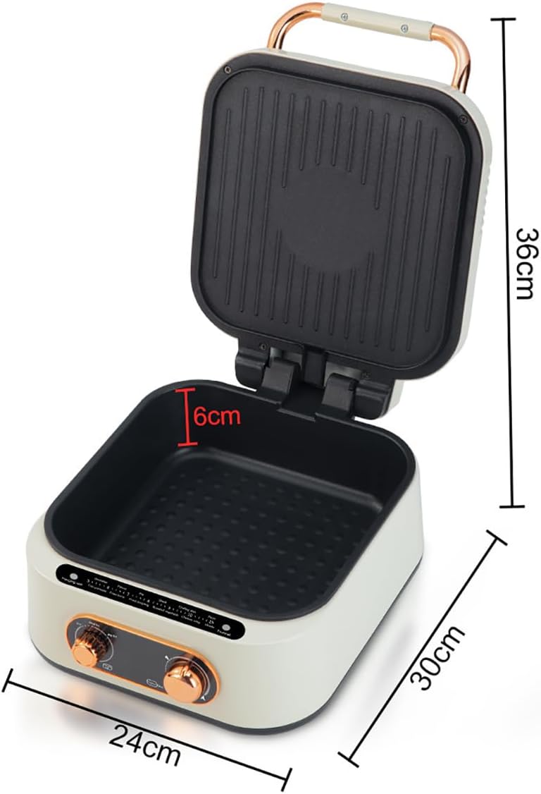 Electric Smokeless Grill Hot Pot, 2.5L Portable Nonstick Multicooker for 1-3 Persons, 1800W Korean Barbecue Grill Indoor, Honeycomb Texture Travel Electric Skillet, for Hotpot KBBQ, Barbecue & Grill