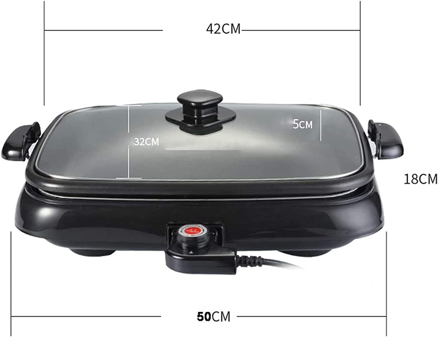 Indoor Korean Barbecue Grill Portable Electric Grill, Barbecue Hot Pot Grilled Fish Oven Electric Baking Tray Commercial Rectangular Household Split Grilled Fish Plate Multi-function Smokeless Special