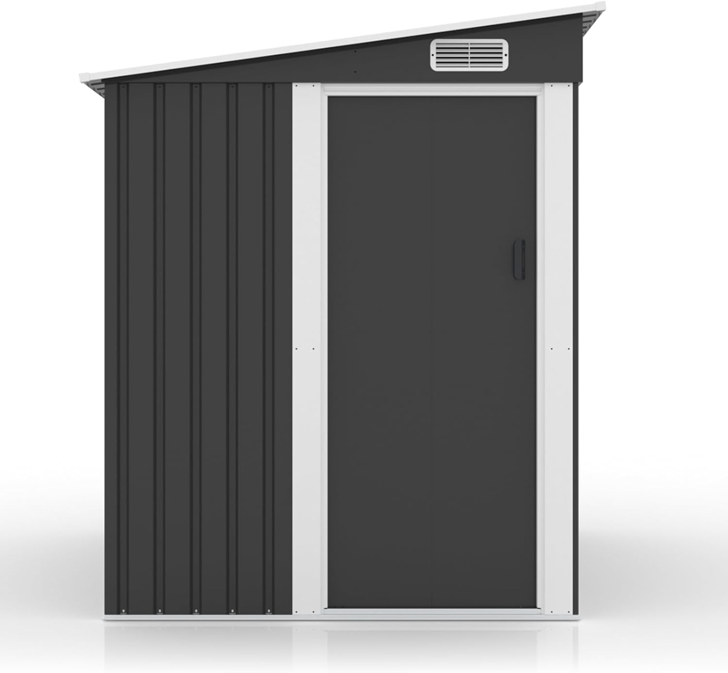 VINGLI Outdoor Storage Shed, 7x5 FT Metal Shed with Sliding Door, Air Vent, Patio Storage House with Sloping Roof, Weatherproof Tool Shed for Patio, Garden, Yard, Outside Use, Black