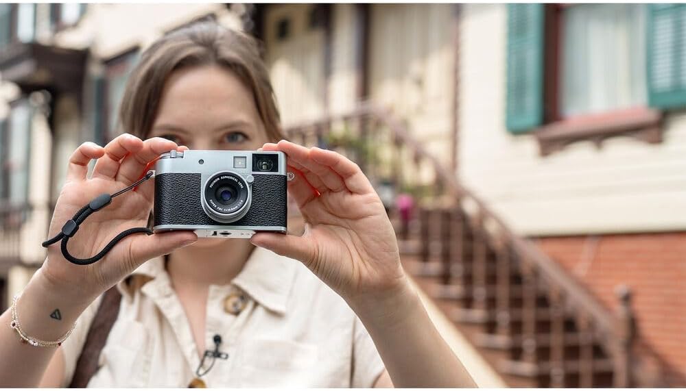 FUJIFILM X Half Premium Compact Digital Camera (Silver) Bundle with Fuji INSTAX MINI Link 3 Smartphone Printer (Clay White) + Instax Mini Film + Extra Battery + Charger + 64GB Memory Card + More