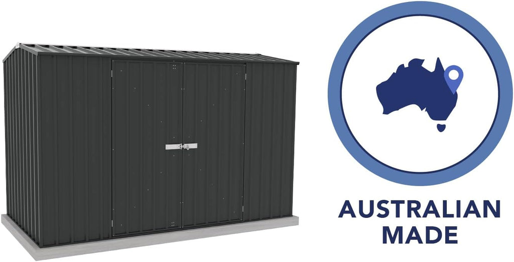 Absco Premier Storage Sheds, 10'x5' Metal Garage, DIY Backyard Shed, Utility Tool Storage, Weather & Wind Resistant Aluminum Panels & Steel Frame, Maintenance-Free, 12 Year Warranty, Monument Gray