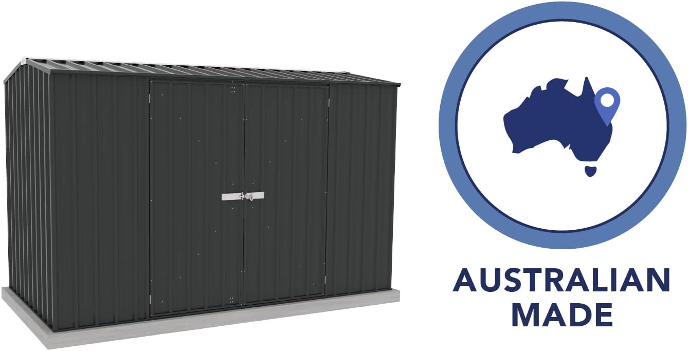 Absco Premier Storage Sheds, 10'x5' Metal Garage, DIY Backyard Shed, Utility Tool Storage, Weather & Wind Resistant Aluminum Panels & Steel Frame, Maintenance-Free, 12 Year Warranty, Monument Gray