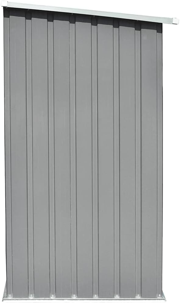 vidaXL Firewood Rack, Log Holder with Roof, Log Storage, Firewood Stand for Outdoor Backyard Garden Patio Porch, Gray Galvanized Steel 64.2'