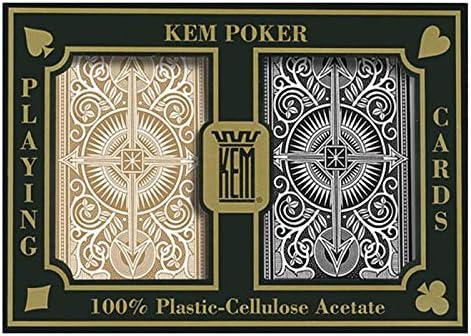 KEM Arrow Black and Gold Poker Size Standard Index Playing Cards