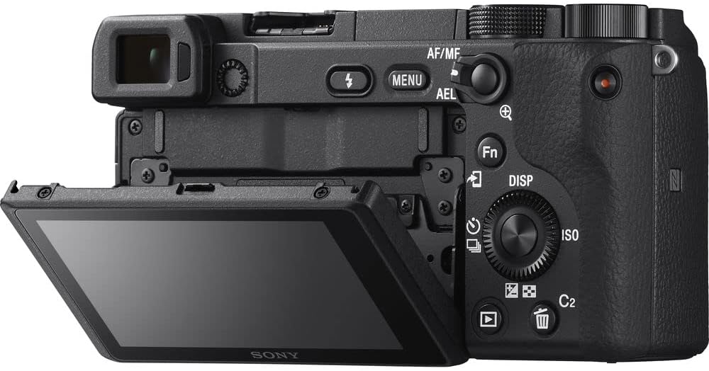 Sony a6400 Mirrorless Camera (ILCE-6400/B) + 64GB Card + Card Reader + Case + Flex Tripod + Hand Strap + Memory Wallet + Cap Keeper + Cleaning Kit (Renewed)