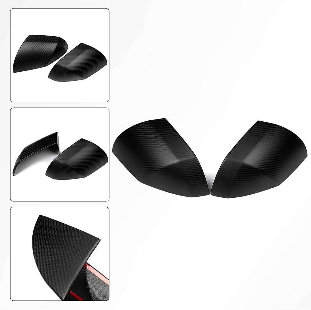 Jogon Dry Carbon Fiber Rearview Mirror Cover Trim for Hyundai Ioniq 5 N SEL 2021 2022 2023 2024 2025 Side View Mirror Cap Shell (Matte Carbon)