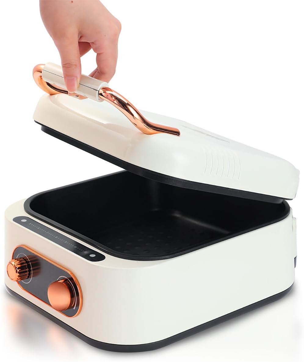 Electric Smokeless Grill Hot Pot, 2.5L Portable Nonstick Multicooker for 1-3 Persons, 1800W Korean Barbecue Grill Indoor, Honeycomb Texture Travel Electric Skillet, for Hotpot KBBQ, Barbecue & Grill