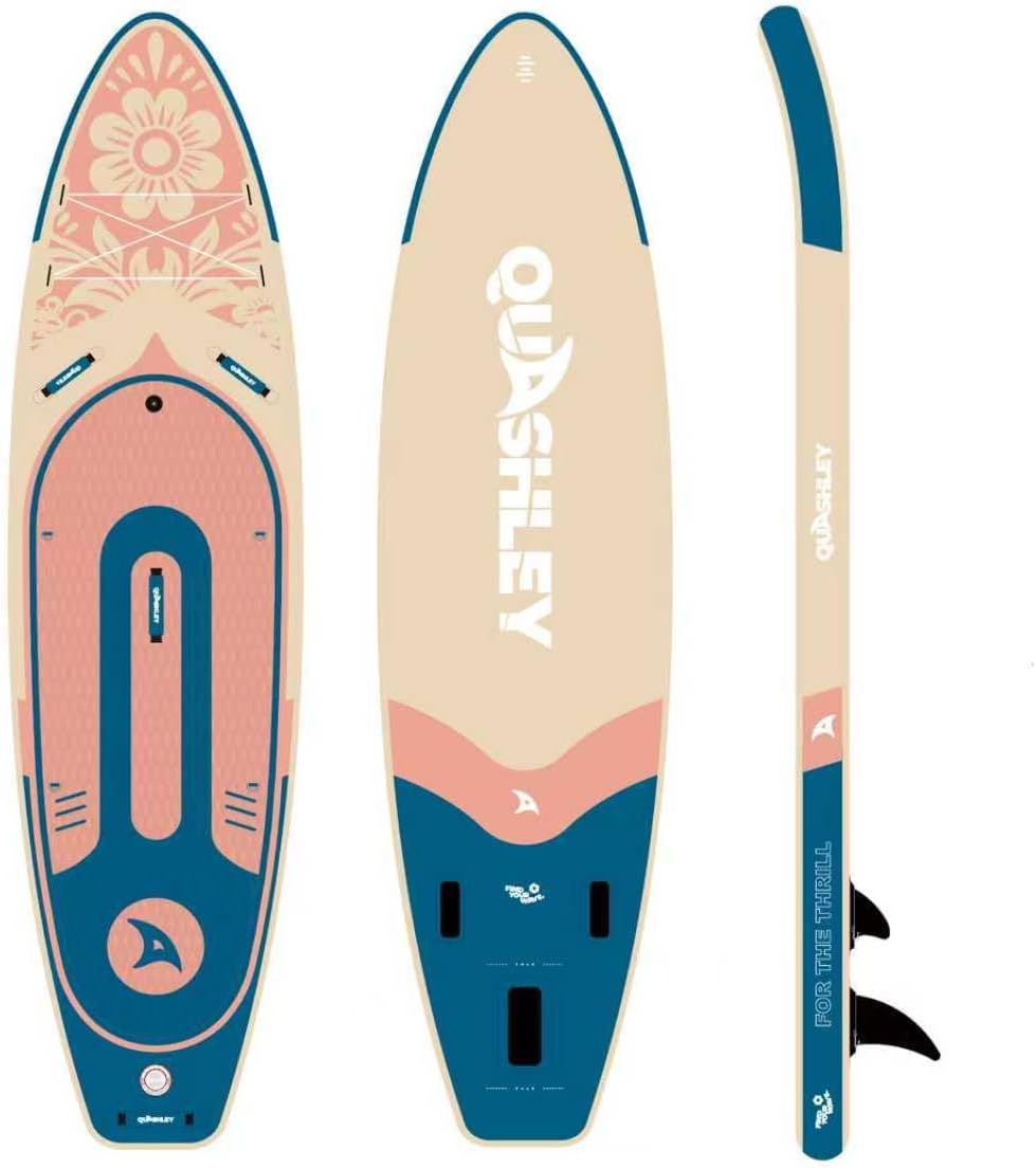 Quashley Inflatable Stand Up Paddle Board,Inflatable Paddleboards 32/34 Inch Wide,All Around SUP for Beginners with Lightweight Paddle,Hand Pump,Backpack,Leash,Durable & Portable iSUP Board