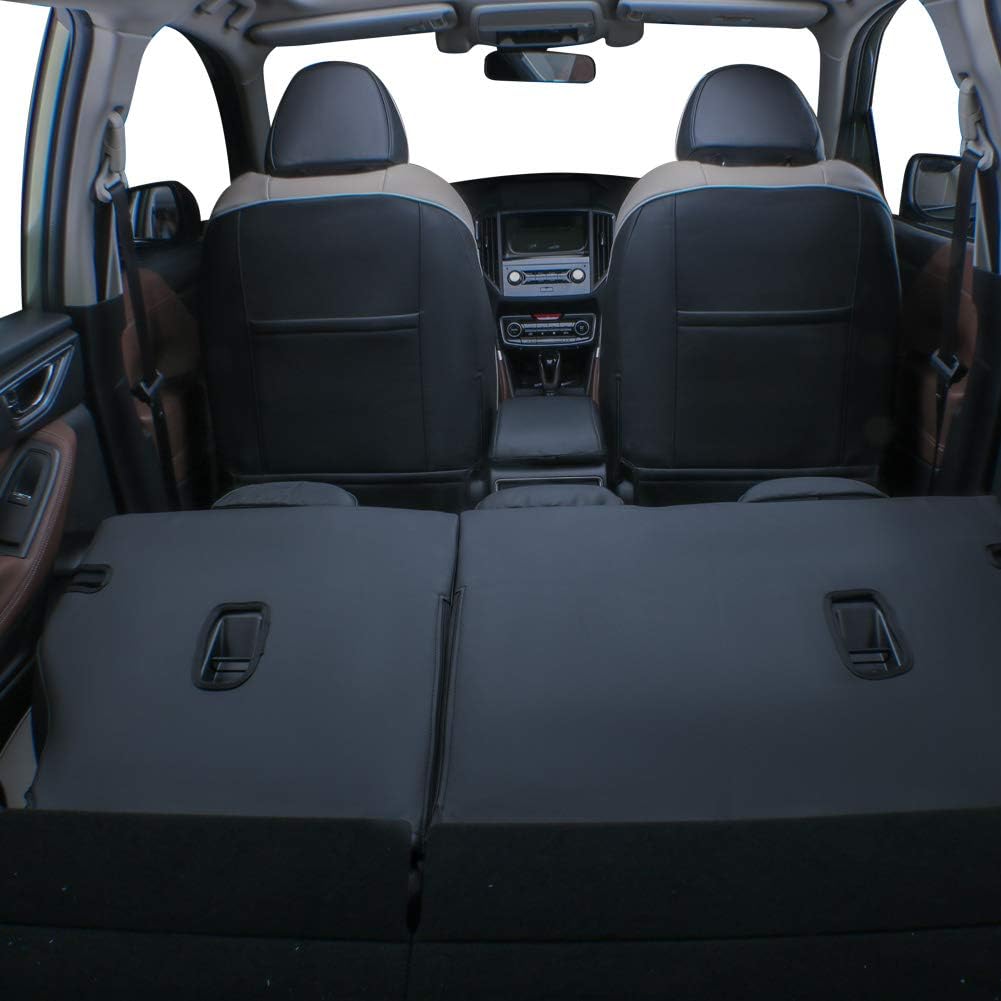 EKR Custom Fit Tucson Car Seat Covers for Hyundai Tucson 2019 2020 2021(Not for NX4),Leather Car Front Back Seat Cover Full Set for SUV-Faux Leather(Black/Gray)