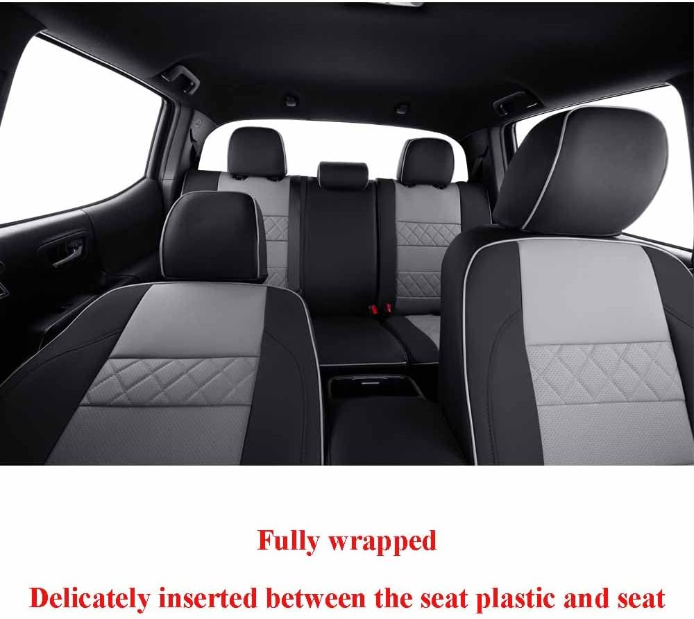 EKR Custom Fit Tucson Car Seat Covers for Hyundai Tucson(Petrol) 2022 2023 2024 2025 2026,Leather Car Front Back Seat Cover Full Set for Trucks SUV-Faux Leather(Black/Gray)