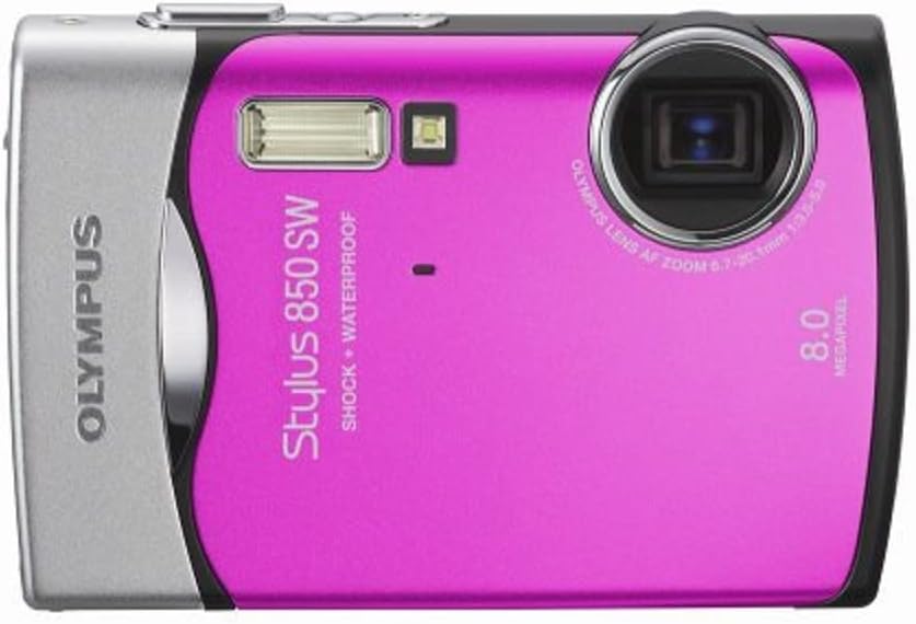 OM SYSTEM OLYMPUS Stylus 850SW 8MP Digital Camera with 3x Optical Zoom (Pink)
