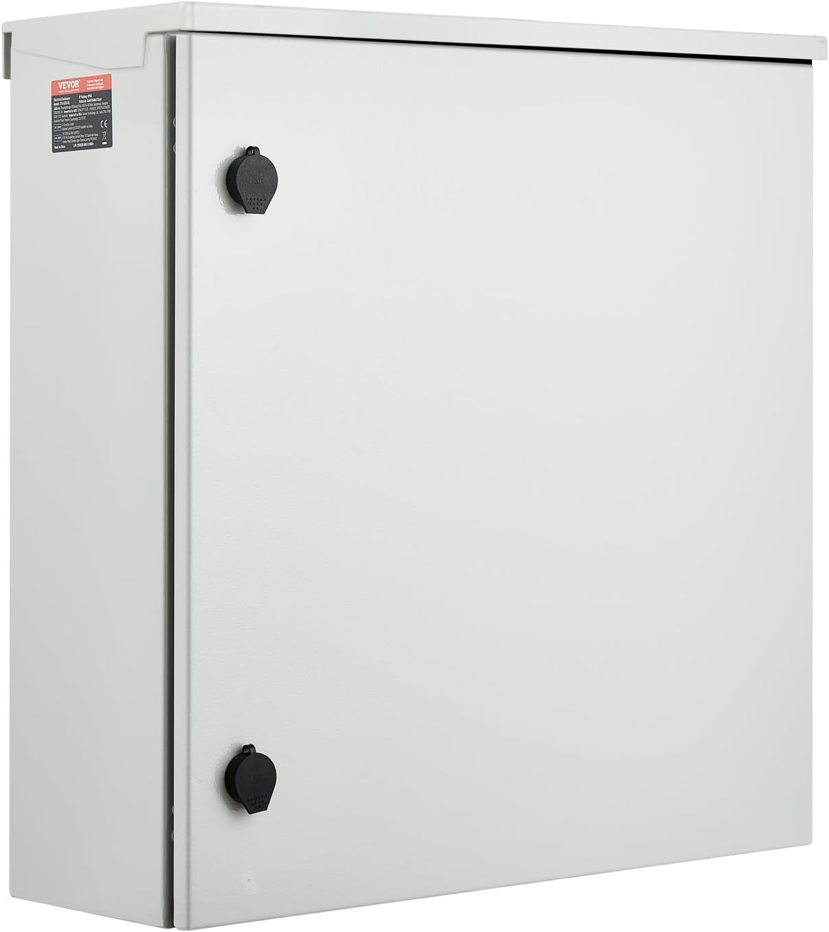 VEVOR Electrical Enclosure, 24'' x 24'' x 8'', NEMA 4 Outdoor Enclosure, IP65 Waterproof & Dustproof Cold-Rolled Carbon Steel Hinged Junction Box for Outdoor Indoor Use, with Rain Hood