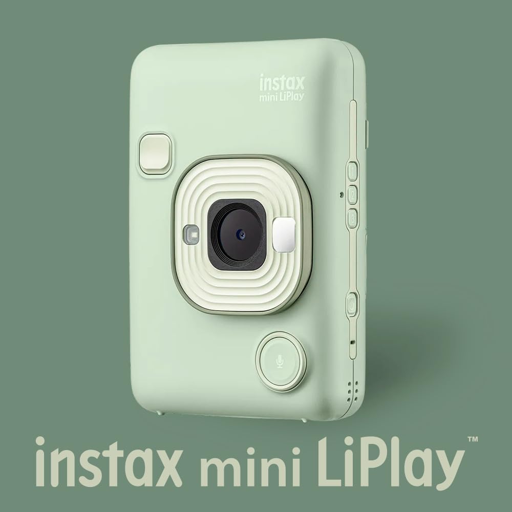 Fujifilm Instax Mini LiPlay Hybrid Instant Camera and Smartphone Printer (Matcha Green) Bundle with Instax Mini Twin Film Pack (20 Exposures), and Accessory Kit (3 Items)