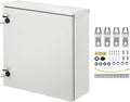 VEVOR Electrical Enclosure, 24'' x 24'' x 8'', NEMA 4 Outdoor Enclosure, IP65 Waterproof & Dustproof Cold-Rolled Carbon Steel Hinged Junction Box for Outdoor Indoor Use, with Rain Hood