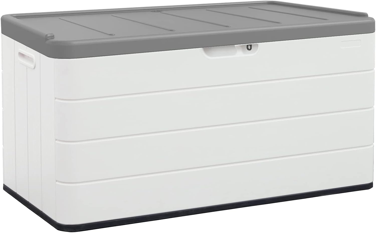 Mrosaa 110 Gallon Outdoor Deck Box, Outside Storage Box Waterproof for Cushion Storage, Garden Tools, Lockable Outdoor Storage Bin, Light Beige