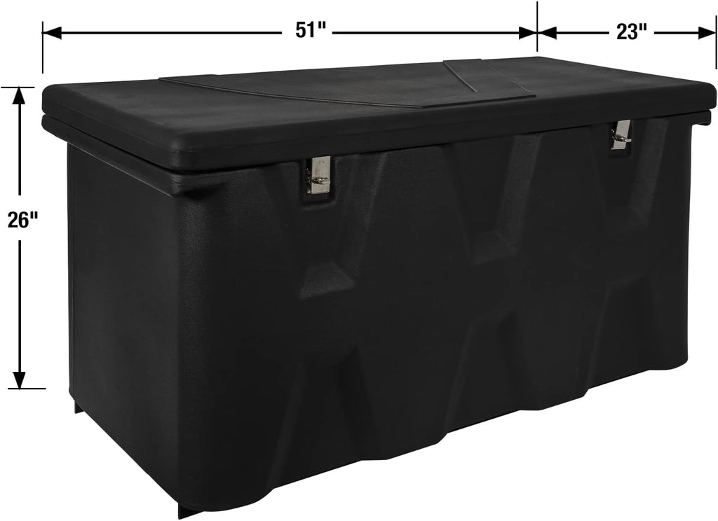 Buyers Products 1707020 Poly Hitch Mounted Cargo Carrier, 23x51x26, Includes Polyethylene Chest, Steel Frame, 5/8in. Hitch Pin, Waterproof Truck Bed Storage & Tool Box, Fits 2 in Receiver, Made in USA