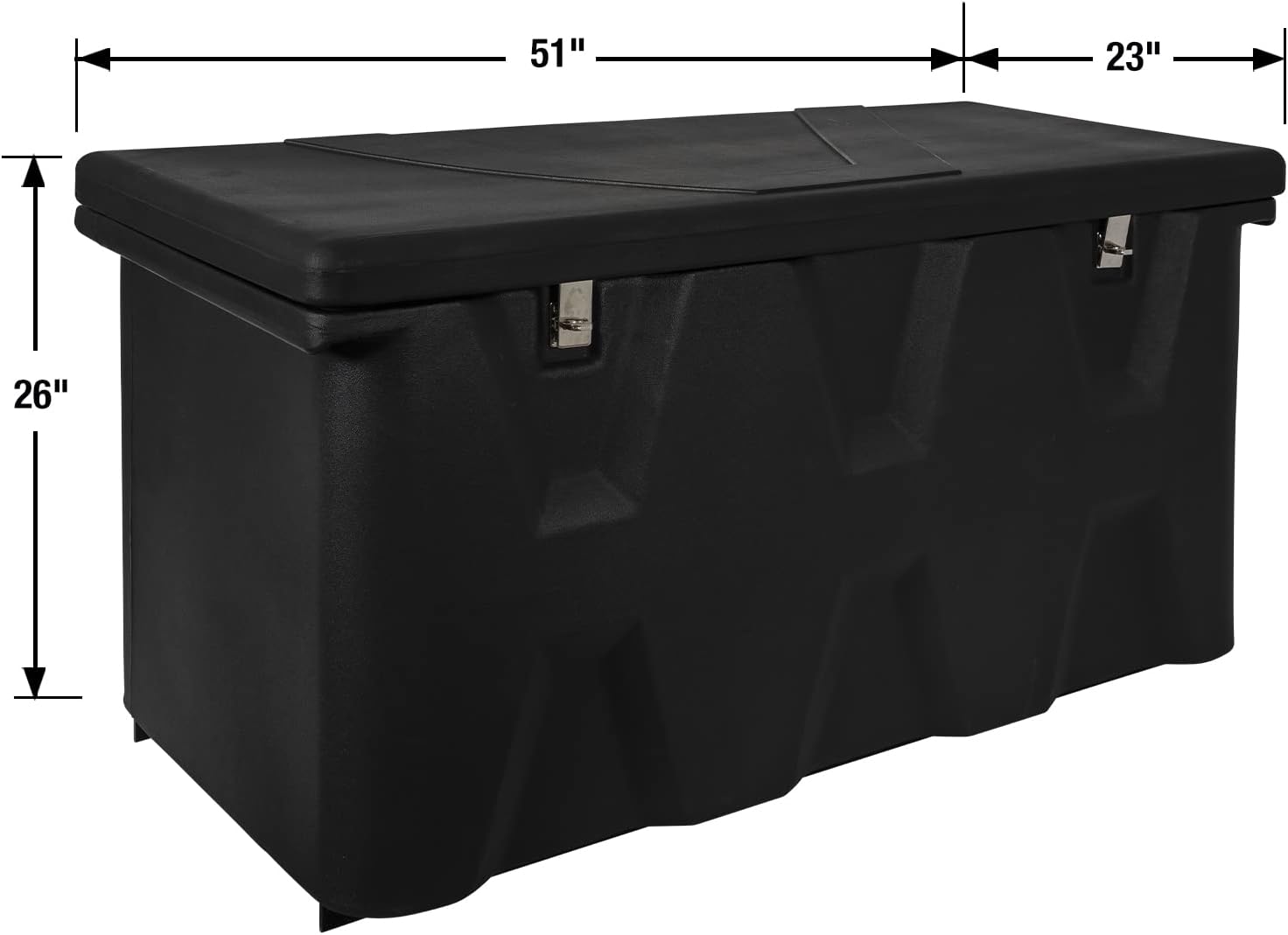 Buyers Products 1707020 Poly Hitch Mounted Cargo Carrier, 23x51x26, Includes Polyethylene Chest, Steel Frame, 5/8in. Hitch Pin, Waterproof Truck Bed Storage & Tool Box, Fits 2 in Receiver, Made in USA