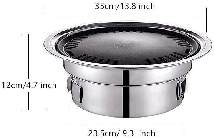 Charcoal Barbecue Grill Household Korean BBQ Grill Portable Camping Grill Stove Round Non-Stick Tabletop Smoker Grill Outdoor Camping Charcoal Stove