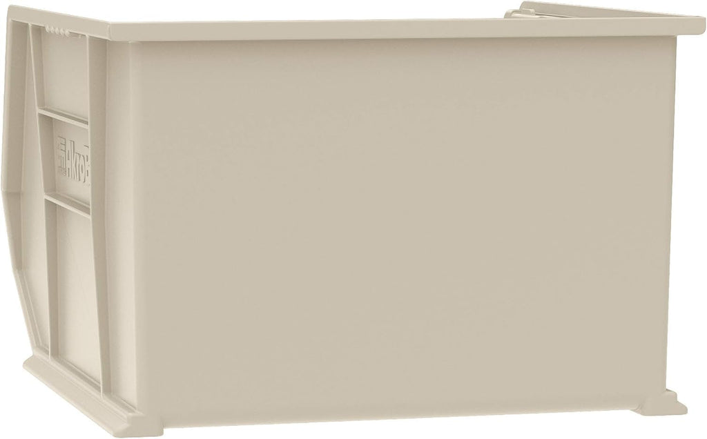 Akro-Mils 30270 AkroBins Plastic Storage Bins, Space-Saving Stackable Bins for Garage, Pantry, Craft Organization, 18' x 16' x 11', Stone, 3-Pack