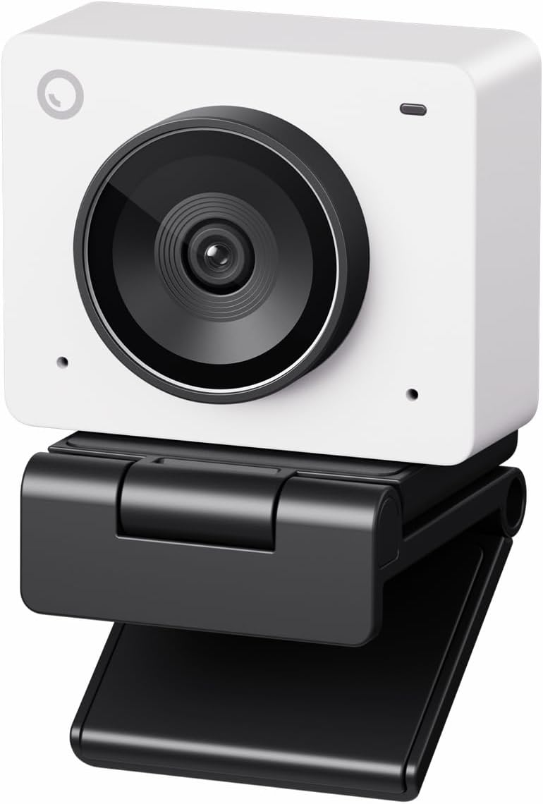 OBSBOT Meet 2-4K Webcam for PC with 1/2' Sensor, AI Framing & Autofocus, Beauty Mode, Lightweight, Gesture Control, HDR, Dual Microphone, 60 FPS, Web Cam for Streaming, Meeting, Gaming. (Cloud White)