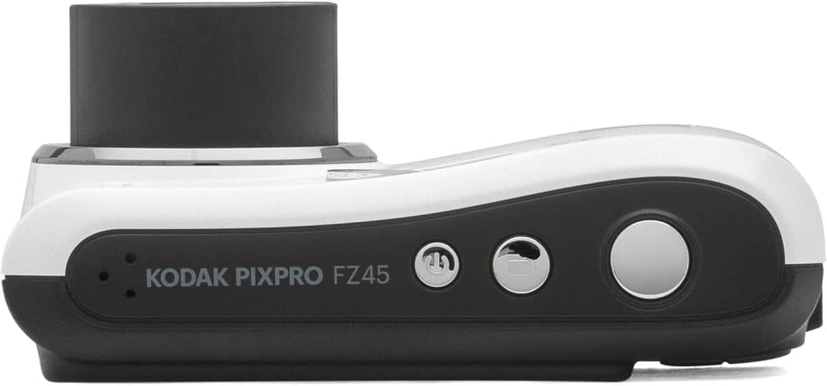 KODAK PIXPRO FZ45 16MP CMOS Sensor Digital Camera 5X Optical Zoom with Sunshine Photo Microfiber Cleaning Cloth (Advanced Bundle, White)