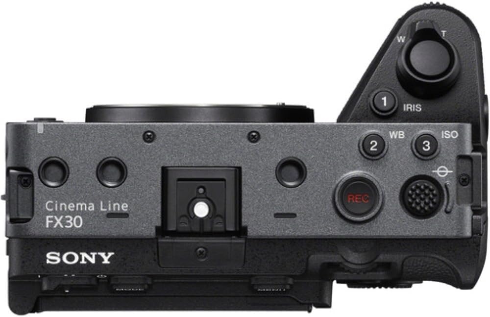 Sony FX30 Digital Cinema Camera Bundle with Sony E 11mm f/1.8 Lens + UV Filter + 64GB Memory Card + Battery Charger + Memory Card Reader + Camera Bag + Cleaning Kit + Cloth (12 Items)