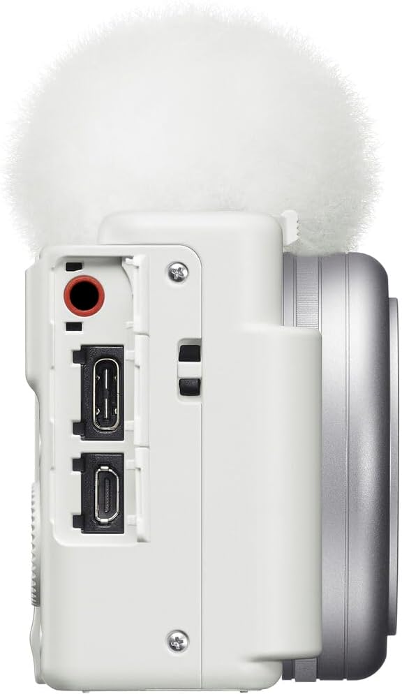 Sony ZV‑1F/W Vlog Camera in White | 20.1 MP 1‑Inch Exmor RS Sensor Compact Creator Camera (White) (ZV1F/W) + Filter Kit + 64GB Card + Photo Software + 2 x NP-BX1 Battery + More