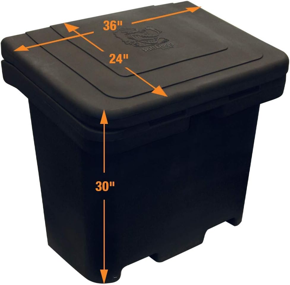 Buyers Products 9031100 Heavy Duty Poly Storage Bin, 65 Gallon Capacity, Multi-Purpose Storage Bin for Salt, Feed, Seed & More, Corrosion-Free Construction