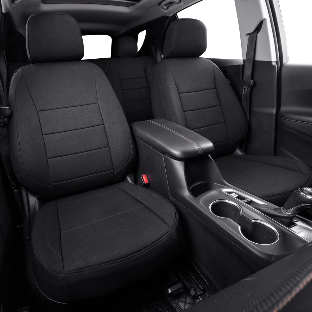coverdream Equinox Seat Covers Custom Fit for 2025 2026 Chevrolet Equinox LT,RS,Activ (Not for EV),Full Coverage,Airbag Compatible Polyester Car Seat Protector(Full Set,Black)