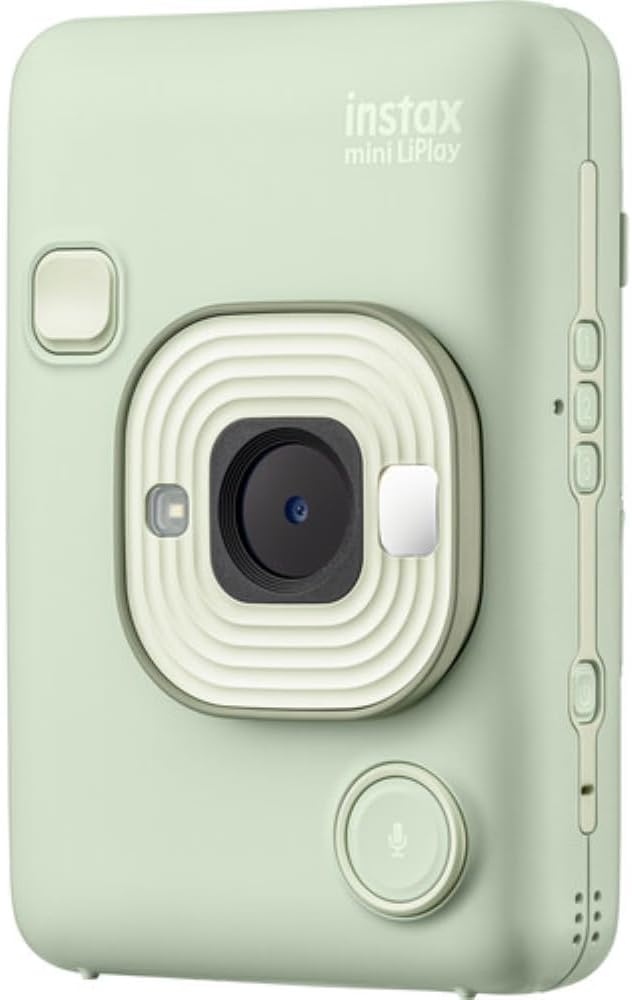 FUJIFILM INSTAX Mini LiPlay Instant Camera | Green Bundled with INSTAX Mini Instant Film | 40 Exposures + Cleaning Cloth (4 Items)