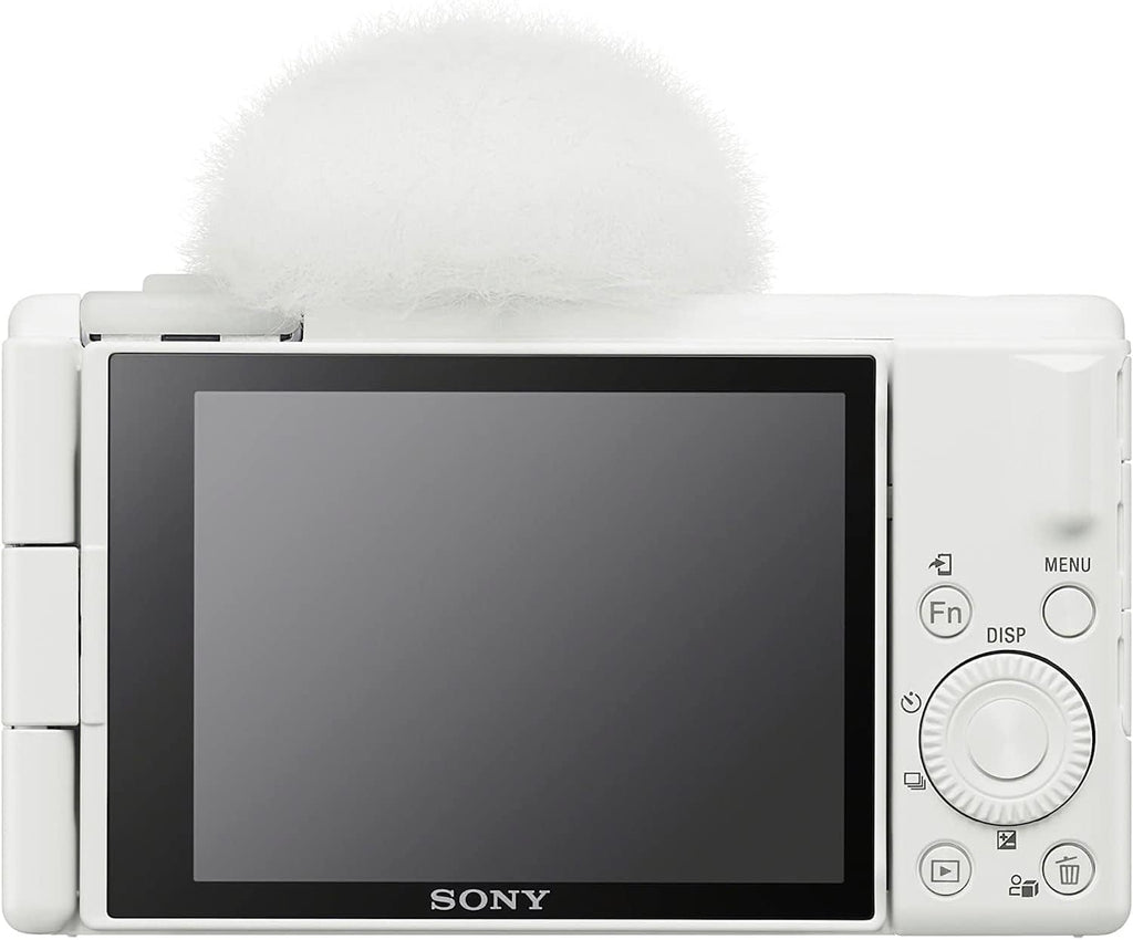Sony ZV-1F Vlog Camera with 4K Video & 20.1MP for Content Creators and Vloggers White ZV-1F/W | Official Sony USA Partner Model | Bundle with Deco Gear Case + Extra Battery + Filter Kit & Accessories