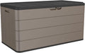 Mrosaa Resin Deck Storage Box, 85 Gallon Outdoor Storage Box Waterproof for Garden Storage,Patio and Backyard, Lockable Brown Color