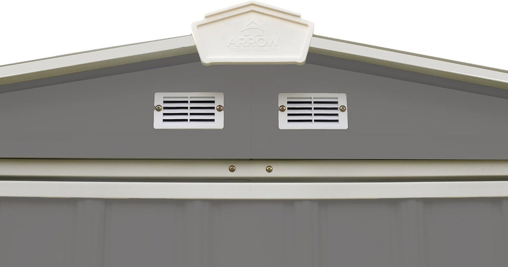 Arrow 6' x 5' EZEE Galvanized Steel Low Gable Shed Charcoal with Cream, Storage Shed with Peak Style Roof
