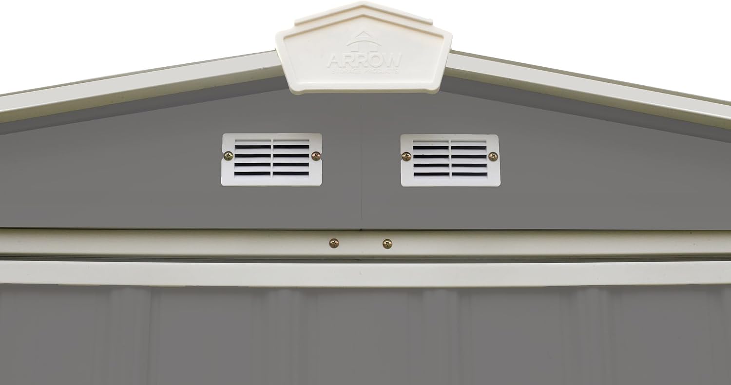 Arrow 6' x 5' EZEE Galvanized Steel Low Gable Shed Charcoal with Cream, Storage Shed with Peak Style Roof