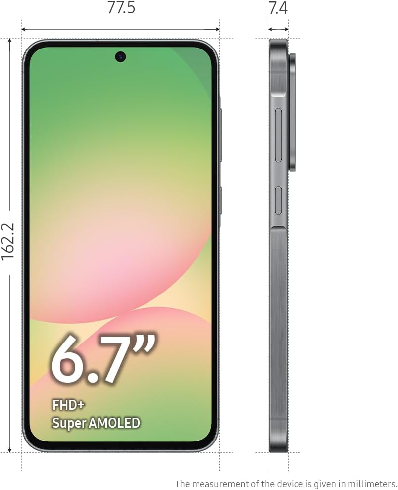 Samsung Galaxy A56 5G 2025 | 128GB, Dual SIM | 6.7' 120Hz AMOLED, IP67 Water Resistant, Android 15 | International Model Factory Unlocked for T-Mobile & Global | 25W Fast Charger Bundle (Graphite)