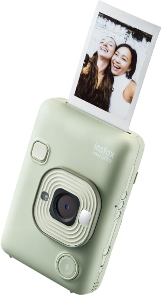 FUJIFILM INSTAX Mini LiPlay Instant Camera | Green Bundled with INSTAX Mini Instant Film | 40 Exposures + Cleaning Cloth (4 Items)