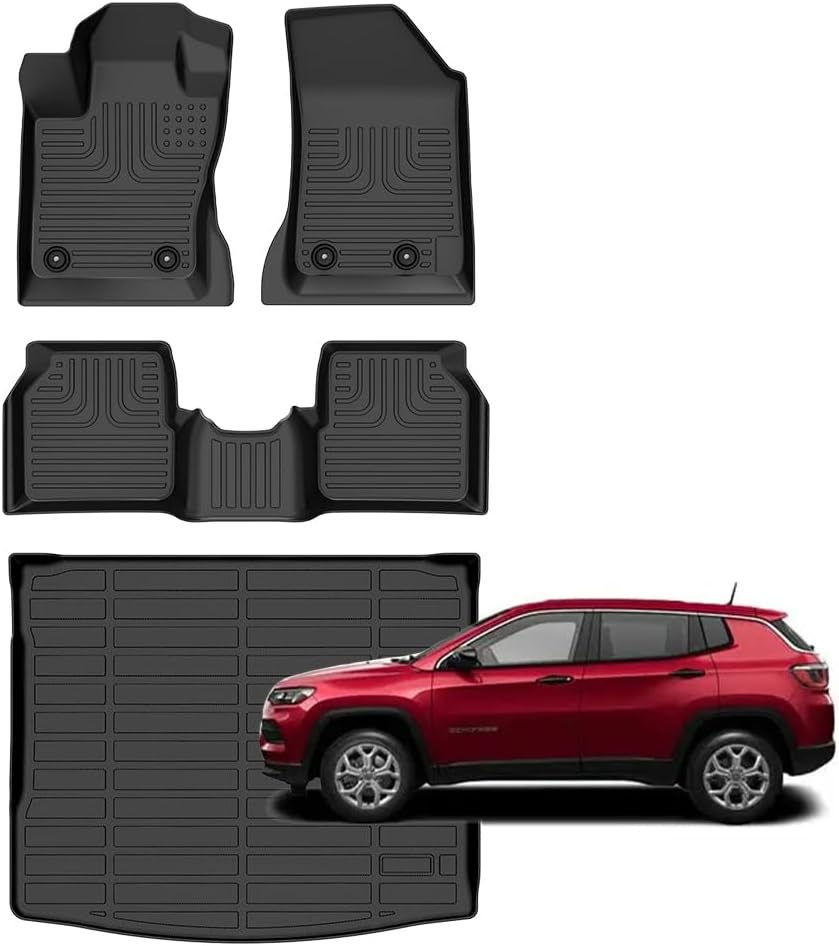 for Jeep Compass Floor Mats 2017-2026,Car Mats for Jeep Compass All Weather Anti-Slip Mats Cargo Liner Accessories