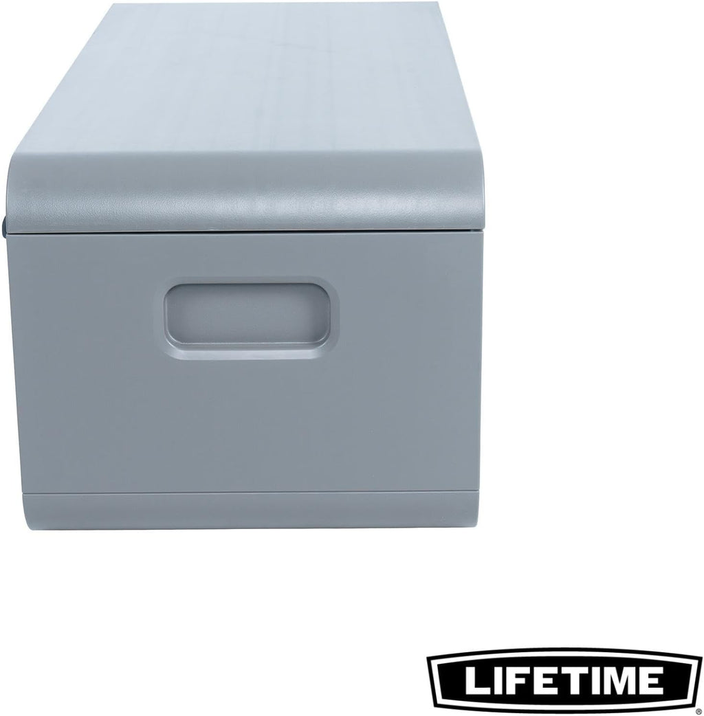 LIFETIME 136‑Gallon Modern Deck Box, Outdoor Storage Container, Weather‑Resistant, UV‑Protected, Lockable Lid