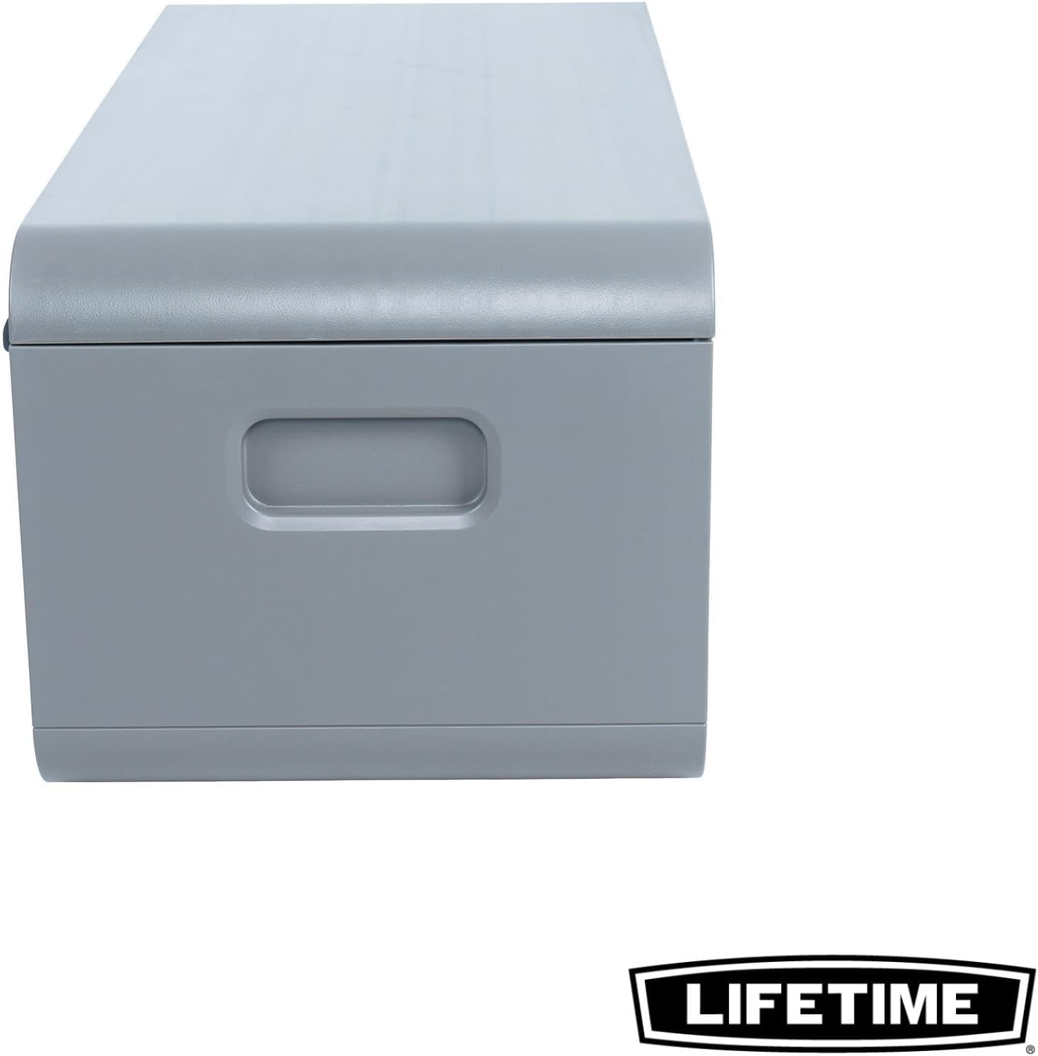 LIFETIME 136‑Gallon Modern Deck Box, Outdoor Storage Container, Weather‑Resistant, UV‑Protected, Lockable Lid