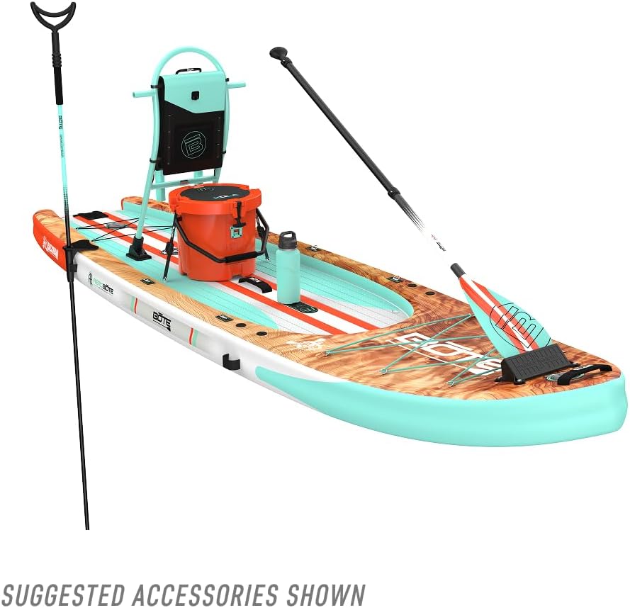 BOTE Rackham Aero Inflatable Stand Up Fishing Paddle Board Blow Up iSUP Adult Kids Family Friendly APEX Pedal Drive MAGNEPod Compatible, Multiple Colors