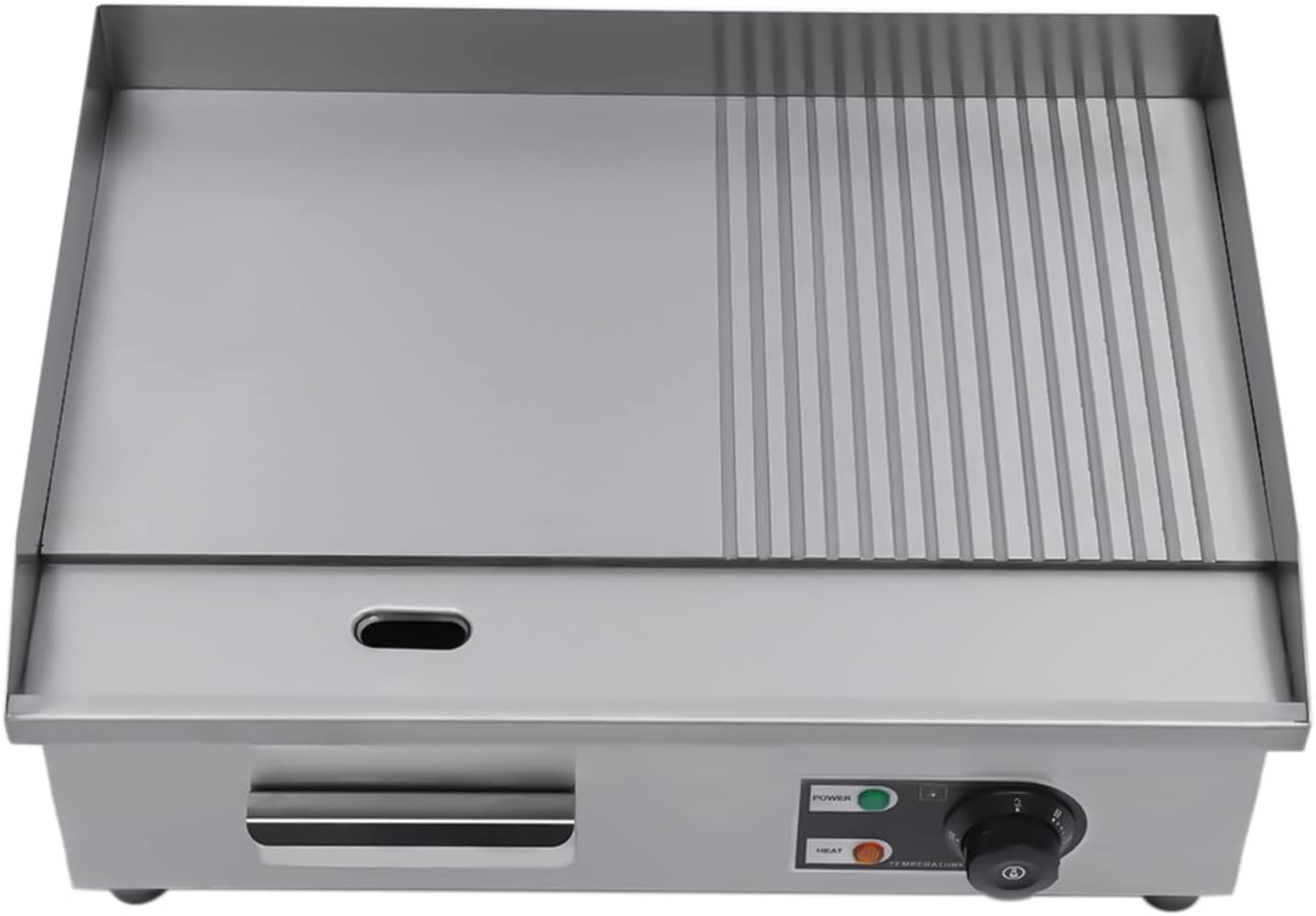 22' Commercial Electric Griddle Countertop Flat Top Griddle Stainless Steel Hibachi Teppanyaki Grill BBQ Plate 122-572℉ Adjustable Temp Control for Restaurant Kitchen,110V (1600W-1)