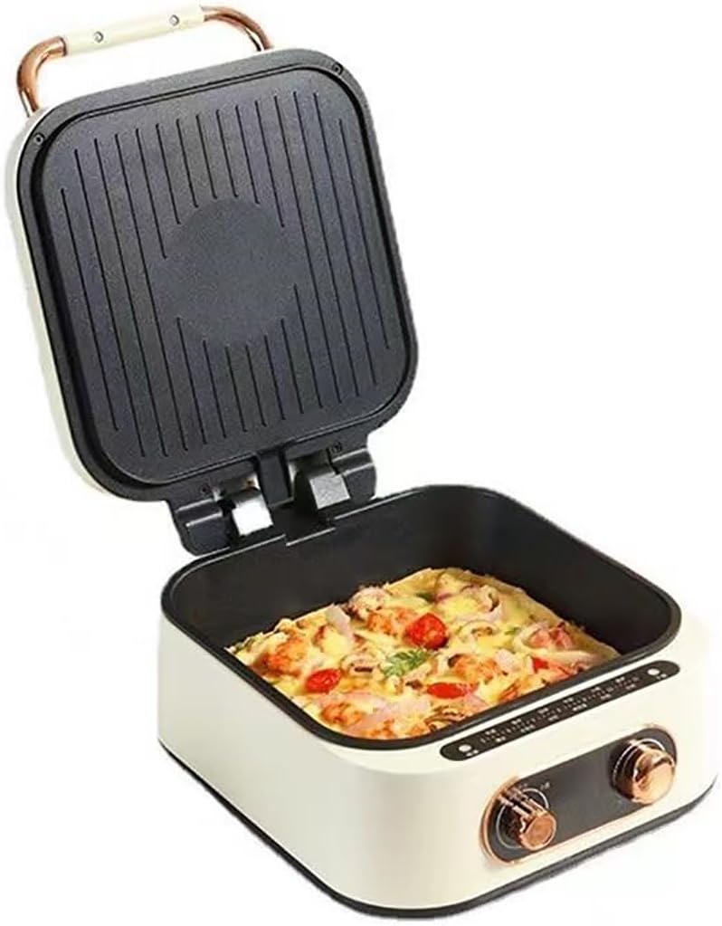 Electric Smokeless Grill Hot Pot, 2.5L Portable Nonstick Multicooker for 1-3 Persons, 1800W Korean Barbecue Grill Indoor, Honeycomb Texture Travel Electric Skillet, for Hotpot KBBQ, Barbecue & Grill